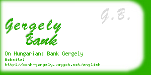 gergely bank business card